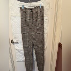 Talbots Curvy 14, brown/black/tan small plaid design  Wide leg, 32 inch inseam